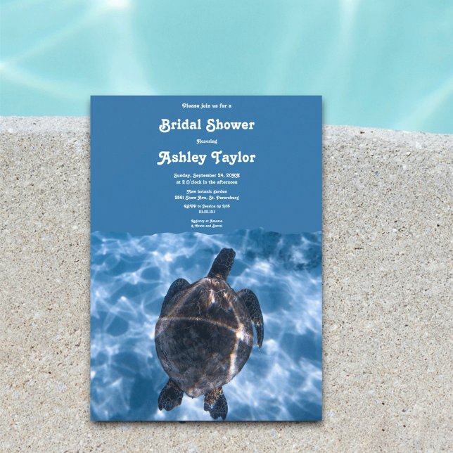 Invitación Tortuga acuática subacuática marina ducha de novia (Subido por el creador)