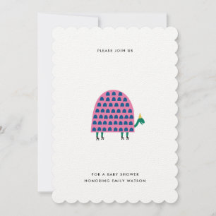 Invitación Tortuga Baby Shower Chica moderna