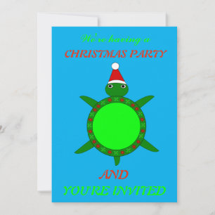 Invitación Tortuga de Navidades cortos con Personalizado de c
