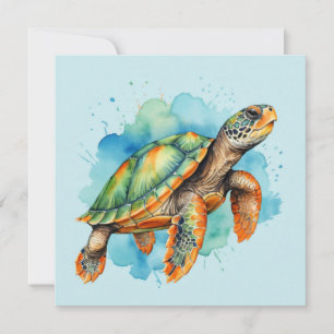 Invitación Tortuga de pintura suave