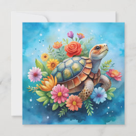 Invitación Tortuga floral