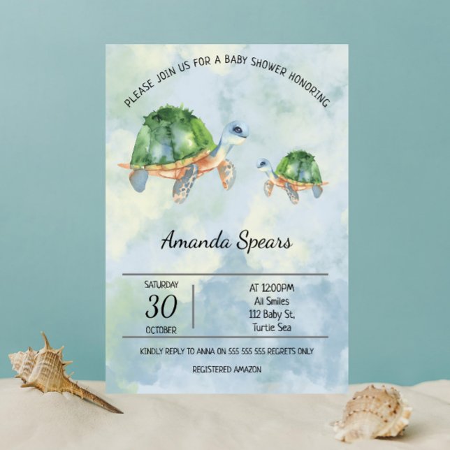 Invitación Tortuga marina - Baby Shower (Subido por el creador)