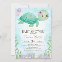 Tortuga marina bajo el mar Baby Shower