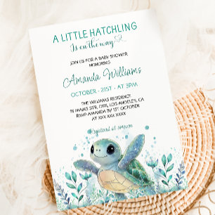 Invitación Tortuga Marina Dulce Baby Shower
