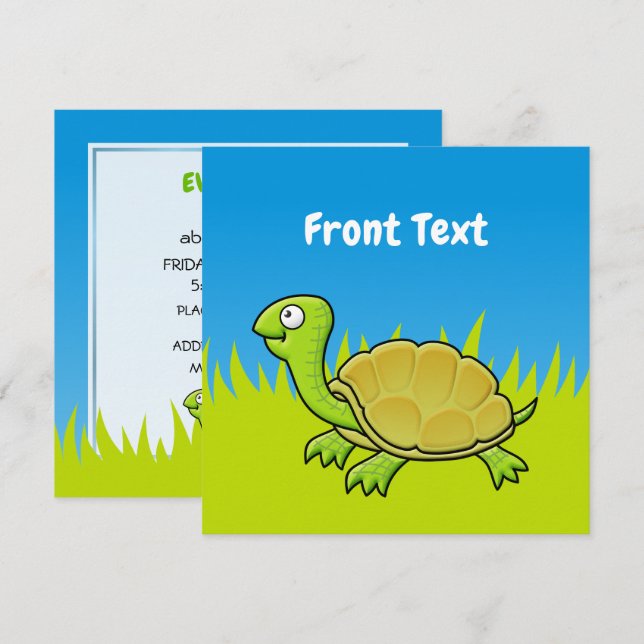 Invitación Tortuga personalizado (Anverso / Reverso)