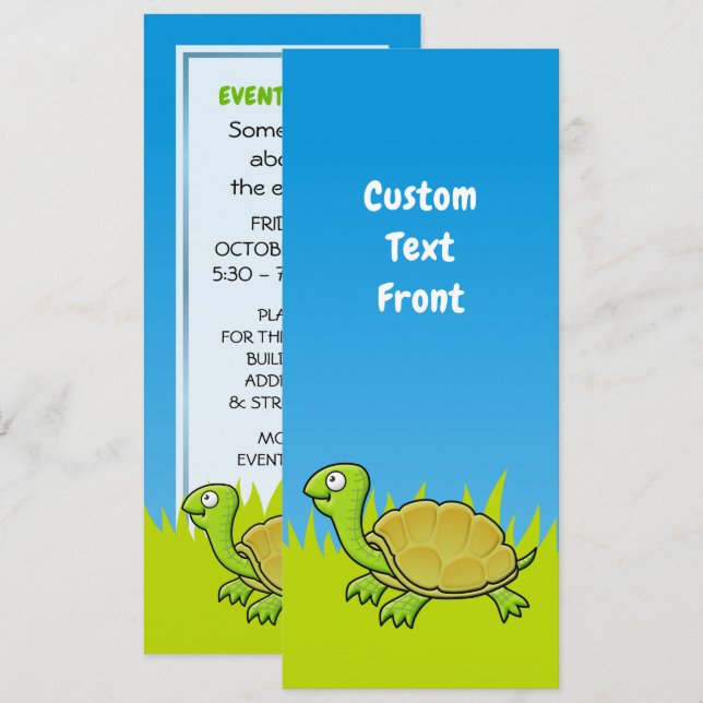 Invitación Tortuga personalizado (Anverso / Reverso)