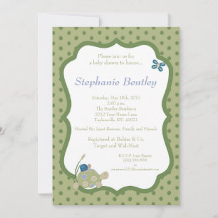 Invitación Tortuga soleada 5x7 Criaturas de estanque Invitaci