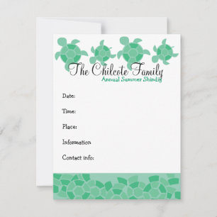 Invitación Tortugas de mosaico