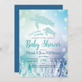 Invitación Tortugas marinas Baby Shower bajo el mar