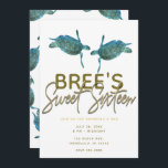 Invitación Tortugas verde azuladas del Mar Azul Playa Dulce d<br><div class="desc">personalizar para cualquier evento</div>