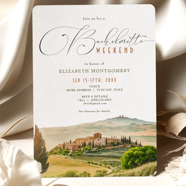 Invitación Toscana Bachelorette Weekend Viaje Itinerario (Subido por el creador)