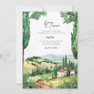 Invitación Toscana Italia Villa Boda Destino