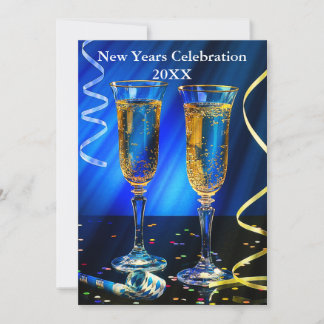 Invitación Tostada de champagne de Año Nuevo 20XX