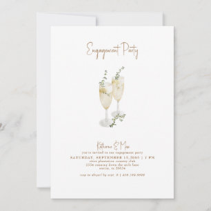 Invitación Tostada de champagne de la fiesta de compromiso