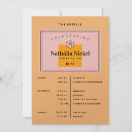 Invitación Tostada de champagne Itinerario