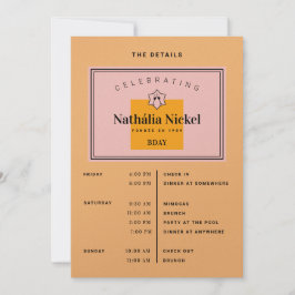 Invitación Tostada de champagne Itinerario