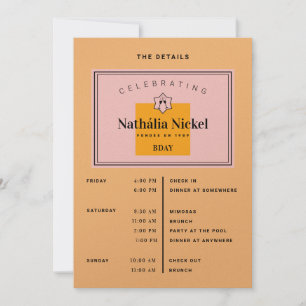 Invitación Tostada de champagne Itinerario