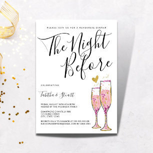 Invitación Tostada De Champagne La Noche Antes De La Cena Del