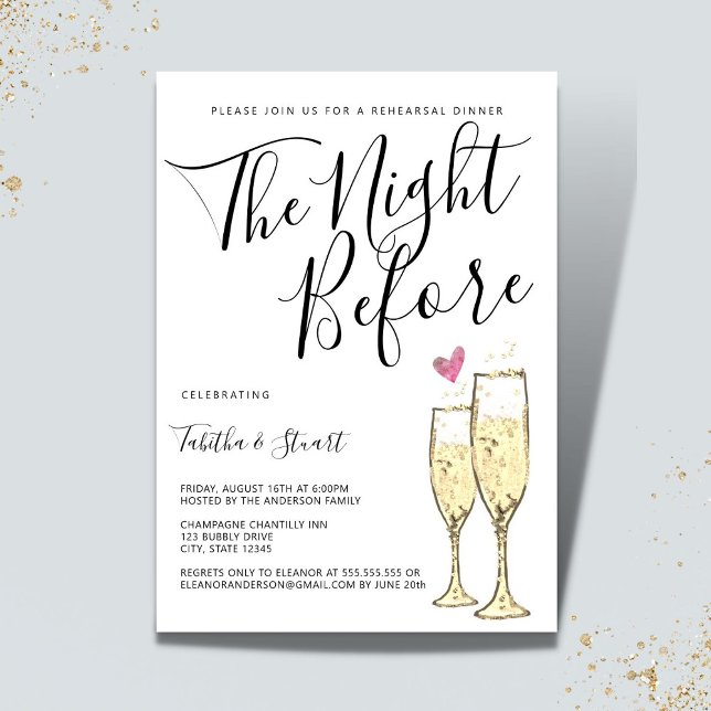 Invitación Tostada De Champagne La Noche Antes De La Cena Del (Subido por el creador)