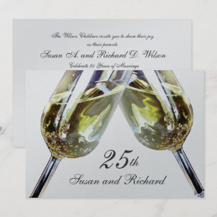 Invitación Tostada de champán/ 25º aniversario