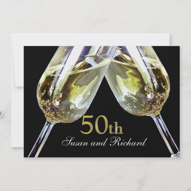Invitación Tostada de champán/ 50° aniversario (Anverso)