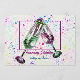Invitación Tostada de champán/ Fiesta de aniversario