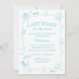 Invitación Tostada final caprichosa en la costa turquesa