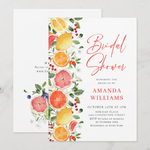 Invitación Tostada Floral Cítrica Brillante de Boda