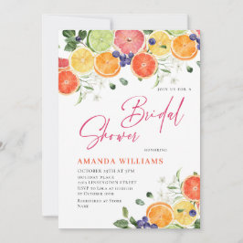 Invitación Tostada Floral de Citricos Fiesta Bridal Shower