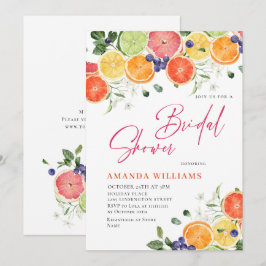 Invitación Tostada Floral de Citricos Fiesta Bridal Shower