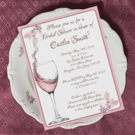 Invitación "Tostada floral", ducha de Rosa de novia agitada