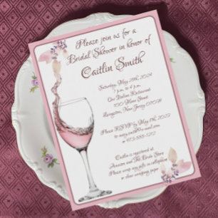 Invitación "Tostada floral", ducha de Rosa de novia agitada