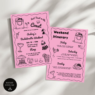 Invitación Tostada Rosa Última en la Costa Fin de semana de D