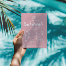 Invitación Tostadas a la mano dibujadas a la mano en la costa