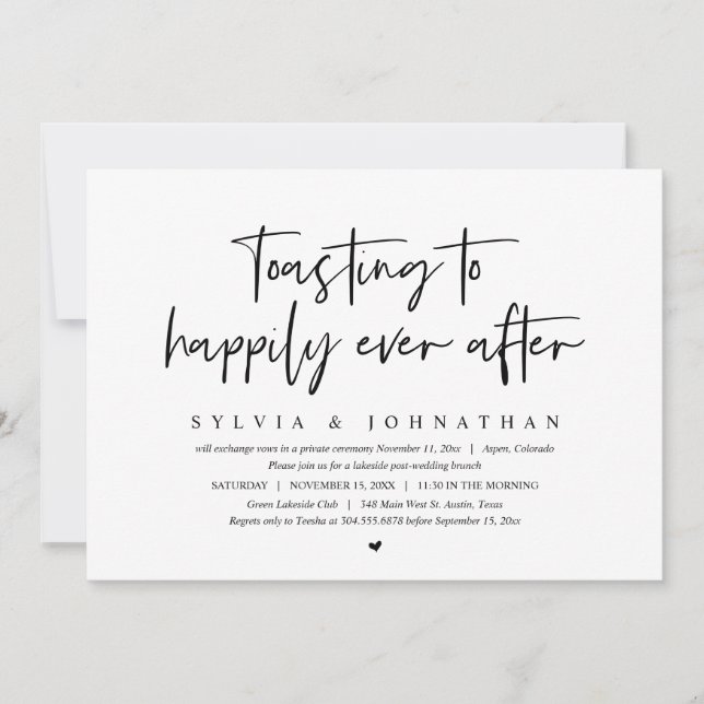 Invitación Tostado A Feliz Desde Siempre, Boda Brunch (Anverso)