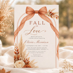 Invitación Tostado Naranja Óxido Arco Otoño Enamórate Despedi