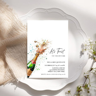 Invitación Tostemos la fiesta de compromiso de botellas de ch