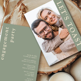 Invitación Tostemos la fiesta de compromiso de fotos de Green