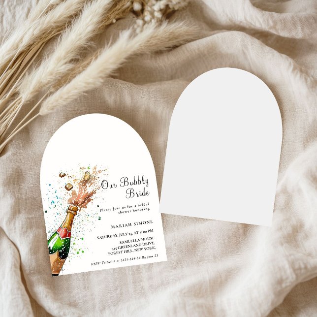 Invitación Tostemos una botella de champán rosa en la ducha d (Subido por el creador)