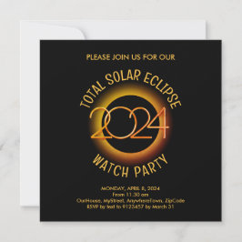 Invitación TOTAL DE ECLIPSE SOLAR 2024 personalizado