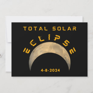 INVITACIÓN TOTAL DEL SOLAR ECLIPSE MOON SUN EARTH