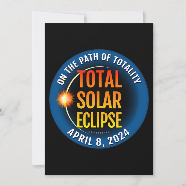 Invitación Total Eclipse solar Totalidad Abril 8 2024 04 08 2 (Anverso)