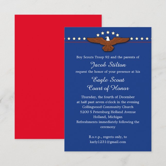 Invitación totalmente americana (Anverso / Reverso)
