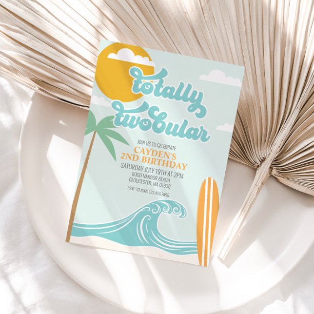 Invitación Totalmente Dos-tubular Playa de Surf Cumpleaños 2 (Subido por el creador)