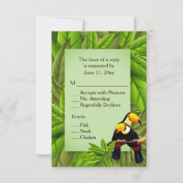 Invitación Toucans RSVP con selección Entree
