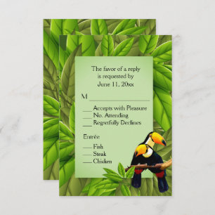 Invitación Toucans RSVP con selección Entree