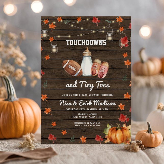 Invitación Touchdown and Tiny Toes Football Milball Leche Bab (Subido por el creador)
