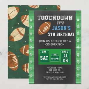 Invitación Touchdown Boy Fútbol 