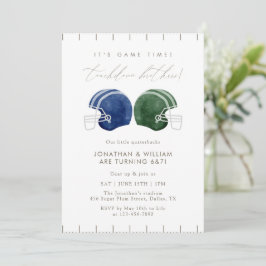 Invitación Touchdown Brother Joint Football Helmet Birthday