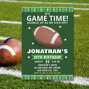 Invitación Touchdown Celebration: Football Field Birthday boy